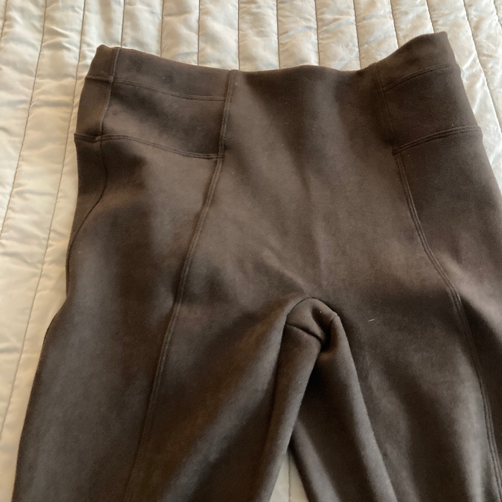 Spanx brown faux suede leggings
